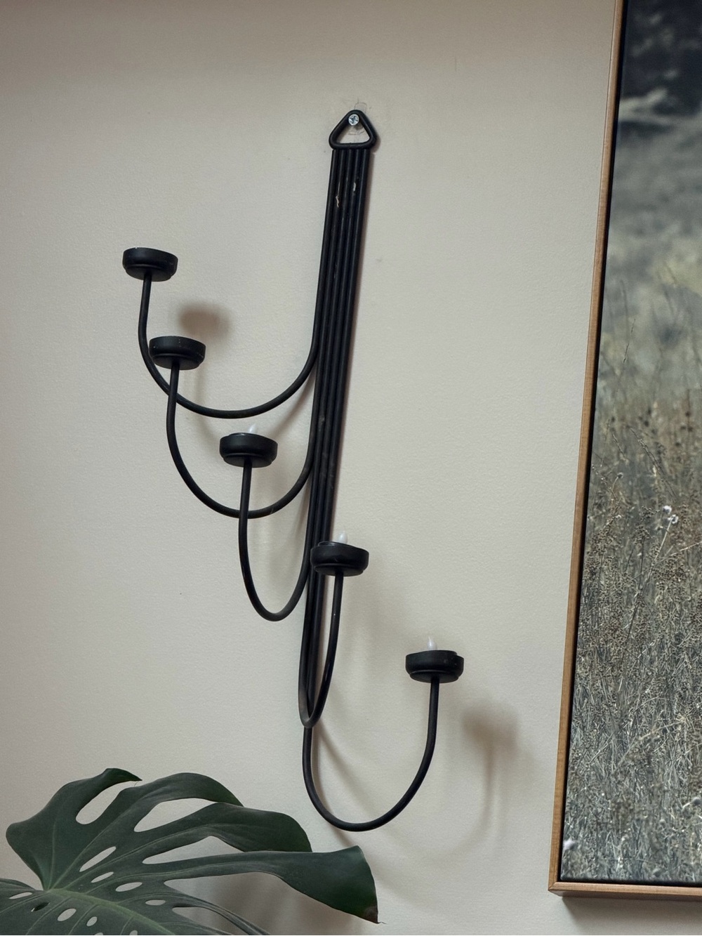 Party lite 2 Modern Black Metal Wall Candle Holder
